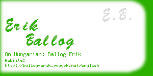 erik ballog business card